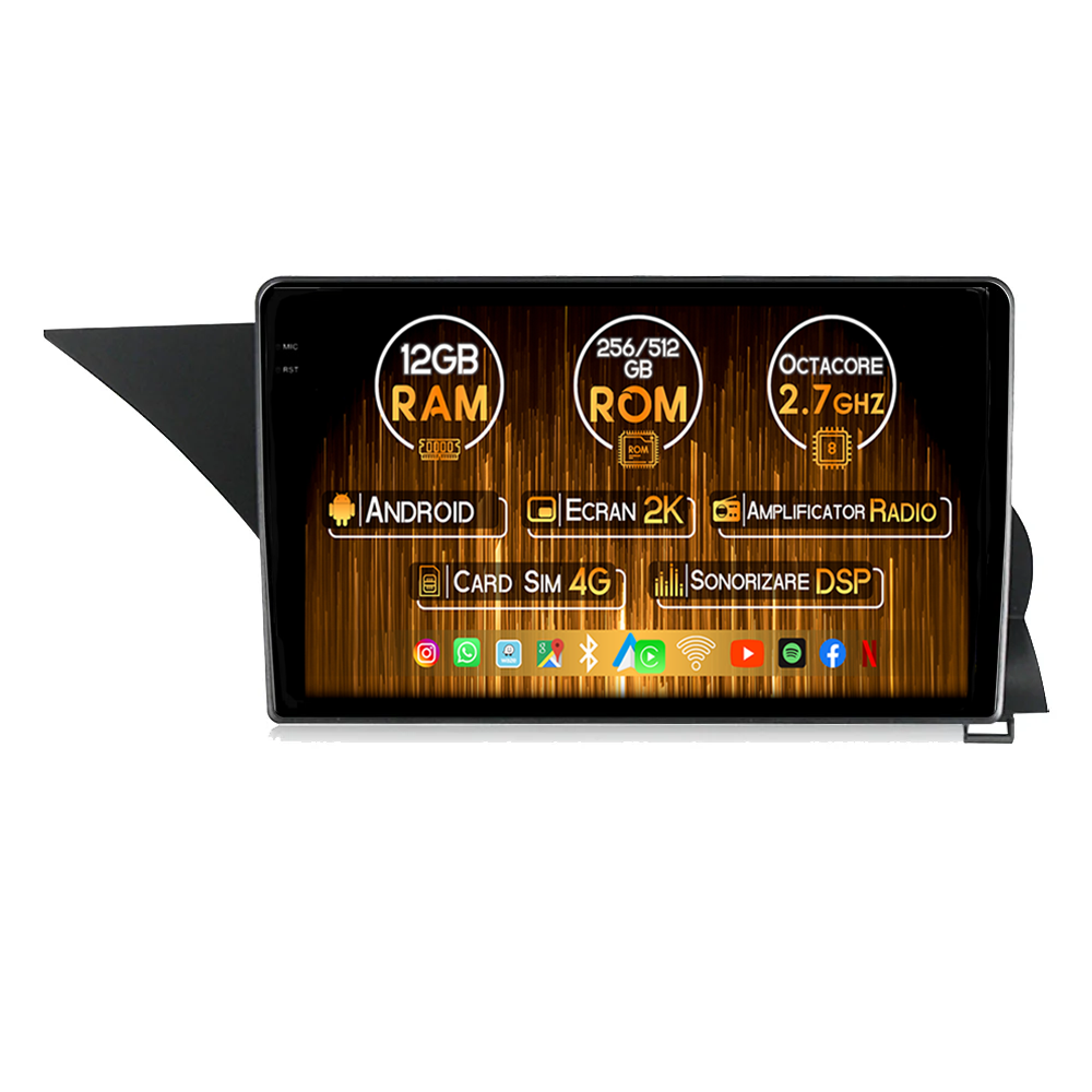 Navigatie dedicata Mercedes GLK 2008-2015, C-class 2011-2015, 12GB RAM 256GB ROM, Android 13, Rezolutie 2K, Display QLED, 9", DSP, Carplay, Android Auto, Internet, Youtube, Waze, [1]