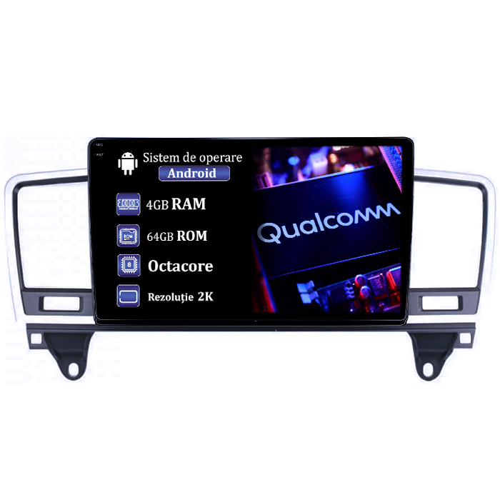 Navigatie dedicata Mercedes ML, GL-Class GL X166 2012-2015, 4GB RAM 64GB ROM, Procesor Qualcomm Octacore, Android 14, Rezolutie 2K, Display QLED 9", DSP, Carplay&Android Auto, SIM 4G [1]