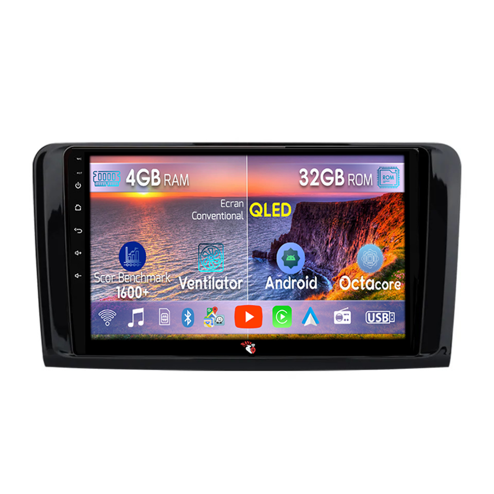 Navigatie dedicata Mercedes ML W164 2005-2012, 4 GB RAM 32 ROM, Android 13, Display QLED, 9", DSP, Carplay, Android Auto, Internet, Youtube , Waze , WI-FI , USB , Bluetooth [1]