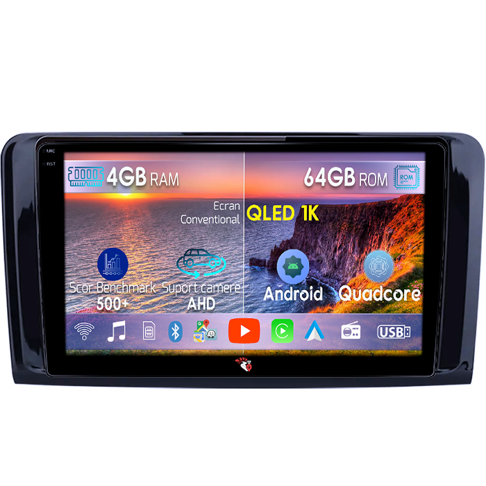 Navigatie dedicata Mercedes ML W164, 4GB RAM 64GB ROM, Octacore, Android 14, Display QLED 1K 9", Carplay&Android Auto, SIM 4G, Ventilator Activ [1]