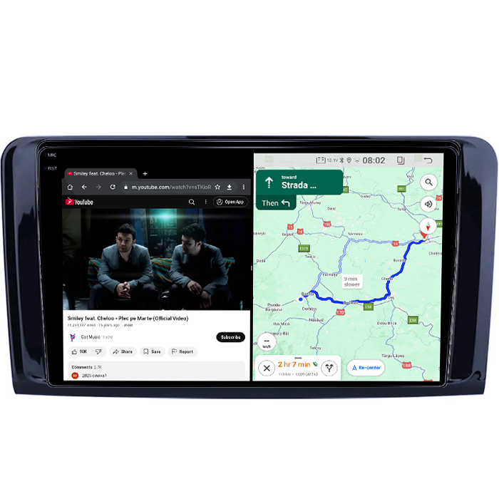 Navigatie dedicata Mercedes ML W164, 4GB RAM 64GB ROM, Quad Core, Display 9" QLED 1K, Carplay, Android 14, Bluetooth, Magazin Play, Suport Camere AHD [6]