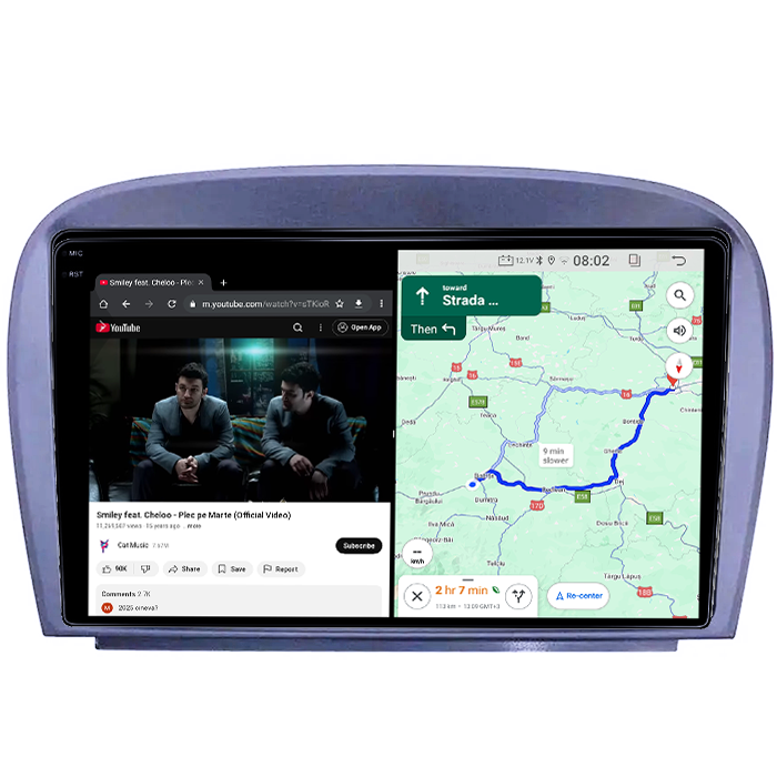 Navigatie dedicata Mercedes SL W230 2004-2011 A-W230, 4GB RAM 64GB ROM, Quadcore, Android 14, Display QLED 1K, 9", DSP, Carplay&Android Auto, Suport camere AHD [8]