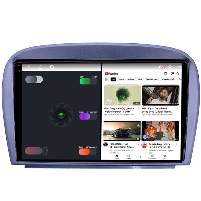 Navigatie dedicata Mercedes SL W230 2004-2011 A-W230, 8GB RAM 128GB ROM, Octacore, Platforma 7862, Android 14, Display QLED 9", Suporta camera 360", DSP, Carplay&Android Auto, SIM 4G, Ventilator Ac [3]