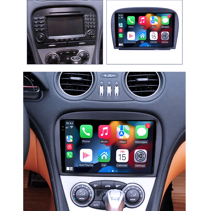 Navigatie dedicata Mercedes SL W230 2004-2011 A-W230, 8GB RAM 128GB ROM, Octacore, Platforma 7862, Android 14, Display QLED 9", Suporta camera 360", DSP, Carplay&Android Auto, SIM 4G, Ventilator Ac [5]