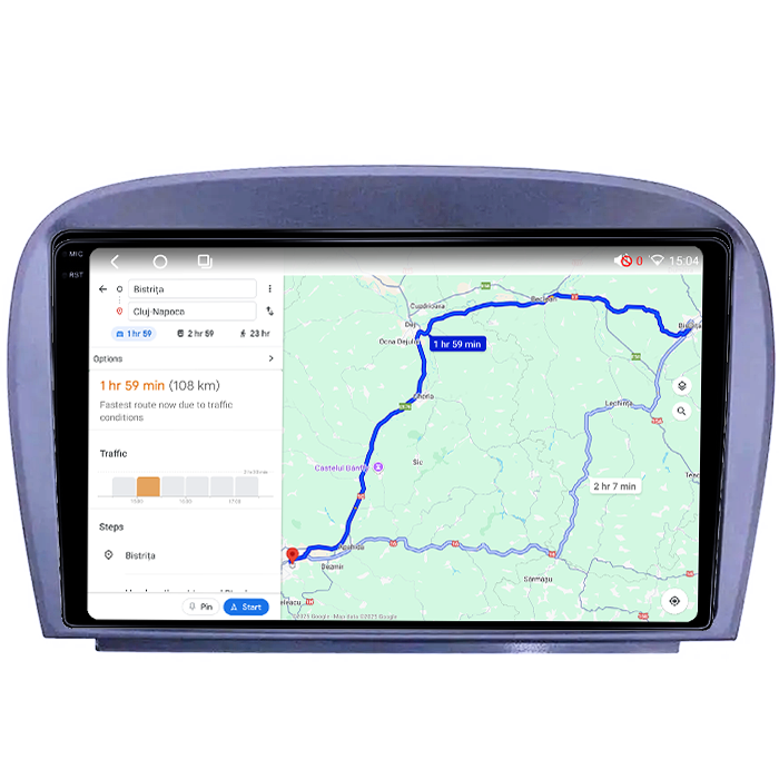 Navigatie dedicata Mercedes SL W230 2004-2011 A-W230, 8GB RAM 128GB ROM, Octacore, Platforma 7862, Android 14, Display QLED 9", Suporta camera 360", DSP, Carplay&Android Auto, SIM 4G, Ventilator Ac [4]