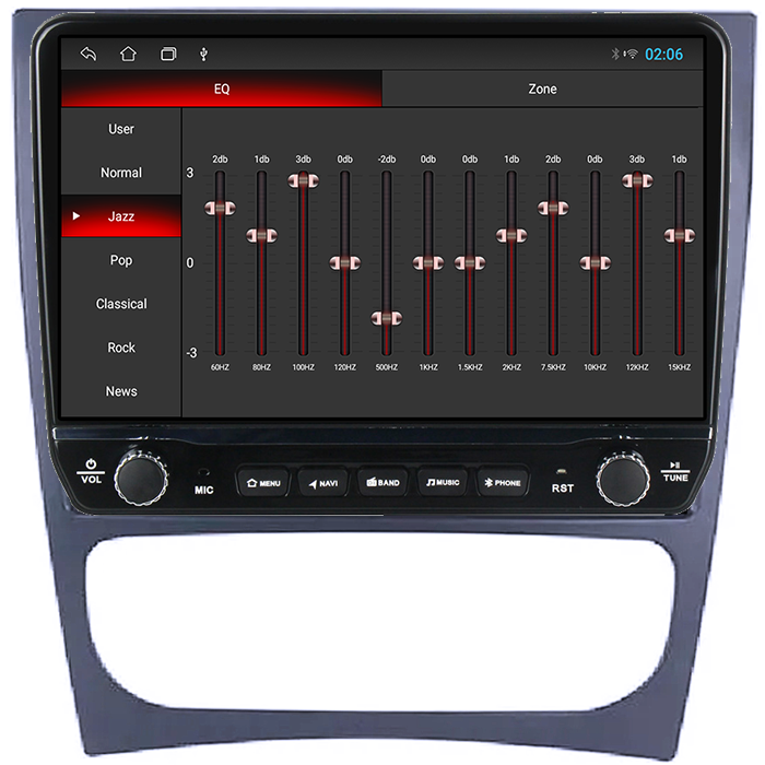 Navigatie dedicata Mercedes w203 Tesla cu butoane rotative model 2024, 4GB RAM 64GB ROM, Procesor Quadcore, Android 14, Display QLED 10", DSP, Carplay&Android Auto [2]