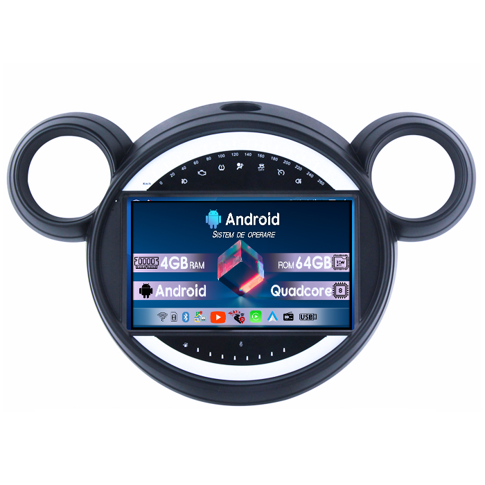 Navigatie dedicata Mini Cooper Countryman 2007-2014, 4GB RAM 64GB ROM, Quad Core, Display 9" QLED 1K, Carplay&Android Auto, Android 14, Suport Camere AHD [1]