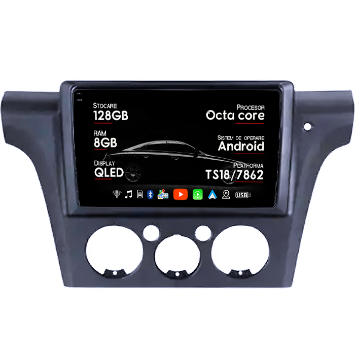 Navigatie dedicata Hyundai Santa Fe 2005-2012, 8GB RAM 128GB ROM, Octacore, Platforma TS18, Android 14, Display QLED 9", Suporta camera 360", DSP, Carplay&Android Auto, SIM 4G, Ventilator Activ [1]