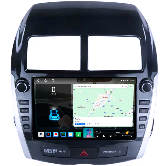 Navigatie dedicata Mitsubishi ASX 2010-2016, 4GB RAM 64GB ROM, Quadcore, Android 14, Display QLED 1K 9", DSP, Carplay&Android Auto, Suport camere AHD [1]