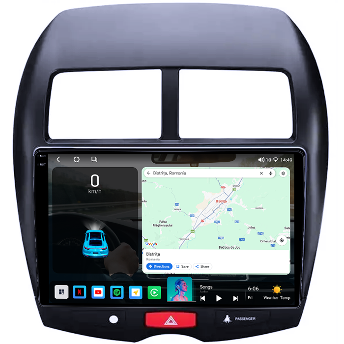 Navigatie dedicata Mitsubishi ASX 2010-2019, 4GB RAM 64GB ROM, Octacore, Android 14, Display QLED 1K 10", Carplay&Android Auto, SIM 4G, Ventilator Activ [2]