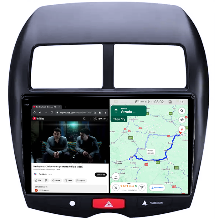 Navigatie dedicata Mitsubishi ASX 2010-2019, 8GB RAM 128GB ROM, Octacore, Platforma TS18, Android 14, Display QLED 10", Suporta camera 360", DSP, Carplay&Android Auto, SIM 4G, Ventilator Activ [4]