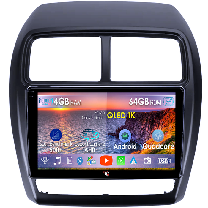 Navigatie dedicata Mitsubishi ASX 2016-2022, 4GB RAM 64GB ROM, Octacore, Android 14, Display QLED 1K 9", Carplay&Android Auto, SIM 4G, Ventilator Activ [1]
