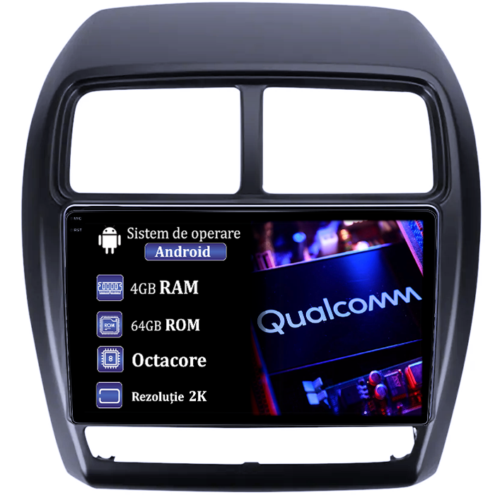 Navigatie dedicata Mitsubishi ASX 2016-2022, 4GB RAM 64GB ROM, Procesor Qualcomm Octacore, Android 14, Rezolutie 2K, Display QLED 9", DSP, Carplay&Android Auto, SIM 4G [1]