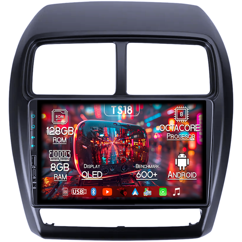 Navigatie dedicata Mitsubishi ASX 2016-2022, USB&Butoane fizice frontale, Platforma TS18, 9 Inch, 8GB RAM 128GB ROM, Octacore, Android 14, Android Auto&Carplay [1]