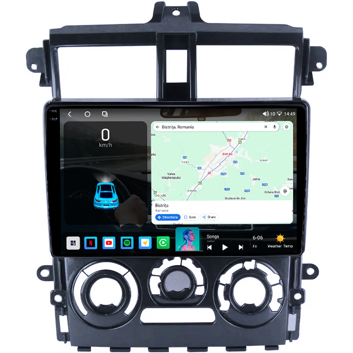 Navigatie dedicata Mitsubishi Colt Plus 2007-2012, 4GB RAM 32GB ROM, Octacore, Android 14, Display QLED 1K 9", DSP, Carplay&Android Auto, SIM 4G, Bluetooth, Ventilator Activ [2]