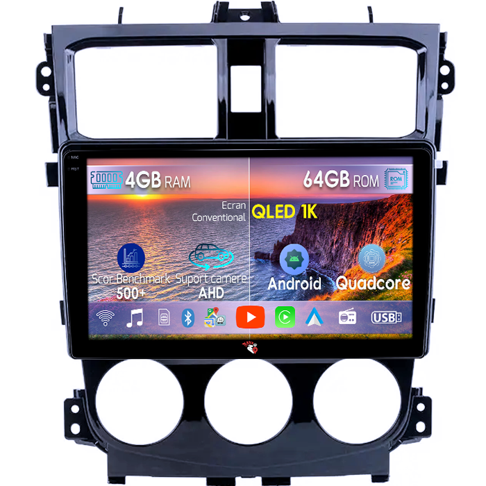 Navigatie dedicata Mitsubishi Colt Plus 2007-2012, 4GB RAM 64GB ROM, Octacore, Android 14, Display QLED 1K 9", Carplay&Android Auto, SIM 4G, Ventilator Activ [1]