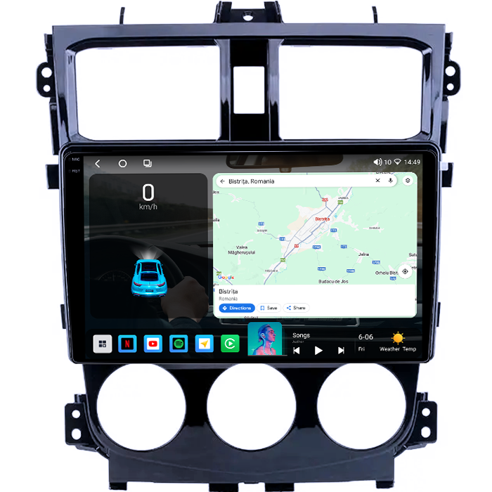 Navigatie dedicata Mitsubishi Colt Plus 2007-2012, 4GB RAM 64GB ROM, Octacore, Android 14, Display QLED 1K 9", Carplay&Android Auto, SIM 4G, Ventilator Activ [2]