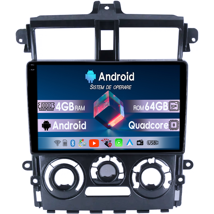 Navigatie dedicata Mitsubishi Colt Plus 2007-2012, 4GB RAM 64GB ROM, Quad Core, Display 9" QLED 1K, Carplay, Android 14, Bluetooth, Magazin Play, Suport Camere AHD [1]