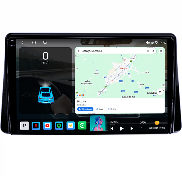 Navigatie dedicata Mitsubishi Eclipse Cross 2018-2019, 4GB RAM 64GB ROM, Procesor Qualcomm Octacore, Android 14, Rezolutie 2K, Display QLED 9", DSP, Carplay&Android Auto, SIM 4G [2]