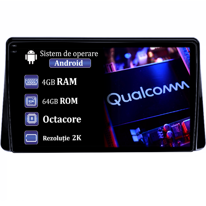 Navigatie dedicata Mitsubishi Eclipse Cross 2018-2019, 4GB RAM 64GB ROM, Procesor Qualcomm Octacore, Android 14, Rezolutie 2K, Display QLED 9", DSP, Carplay&Android Auto, SIM 4G [1]