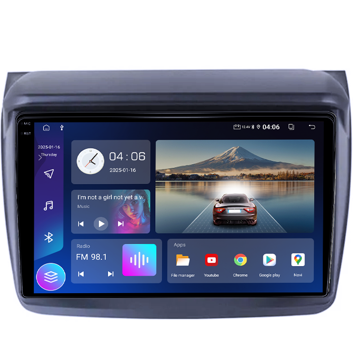 Navigatie dedicata Mitsubishi L200 2008-2016, 12GB RAM 256GB ROM, Android 14, Rezolutie 2K, Display QLED, 9", DSP, Carplay, Android Auto, Internet, Youtube, Waze, Wi Fi, USB [2]