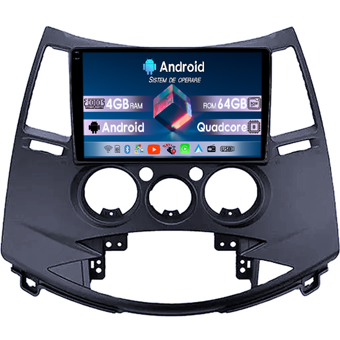 Navigatie dedicata Mitsubishi Grandis 2003-2011, 4GB RAM 64GB ROM, Quad Core, Display 9" QLED 1K, Carplay, Android 14, Bluetooth, Magazin Play, Suport Camere AHD [1]