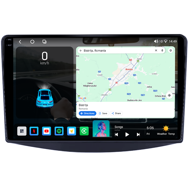 Navigatie dedicata Mitsubishi Grandis 2003-2011, 8GB RAM 128GB ROM, Octacore, Platforma 7862,Android 13, Display QLED 2K 9”, Suporta camera 360º, DSP, Carplay&Android Auto, SIM 4G, Ventilator Activ [2]