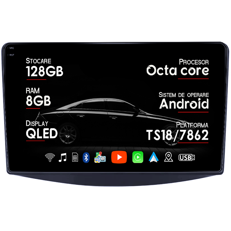 Navigatie dedicata Mitsubishi Grandis 2003-2011, 8GB RAM 128GB ROM, Octacore, Platforma TS18, Android 13, Display QLED 9”, Suporta camera 360º, DSP, Carplay&Android Auto, SIM 4G, Ventilator Activ [1]