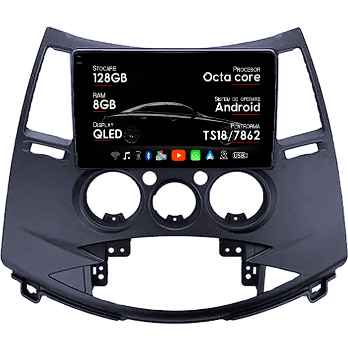 Navigatie dedicata Mitsubishi Grandis 2003-2011, 8GB RAM 128GB ROM, Octacore, Platforma TS18, Android 14, Display QLED 9", Suporta camera 360", DSP, Carplay&Android Auto, SIM 4G, Ventilator Activ [1]
