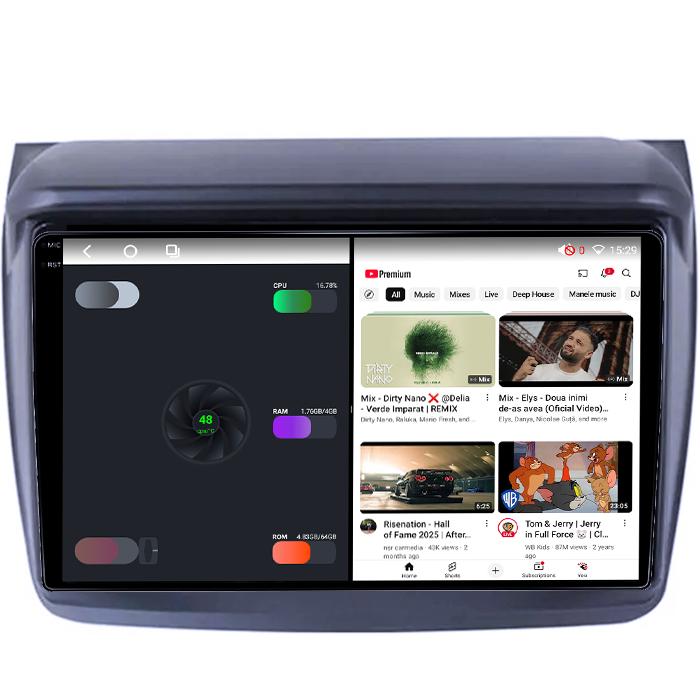 Navigatie dedicata Mitsubishi L200 2008-2016, 4GB RAM 64GB ROM, Octacore, Android 14, Display QLED 1K 9", Carplay&Android Auto, SIM 4G, Ventilator Activ [3]
