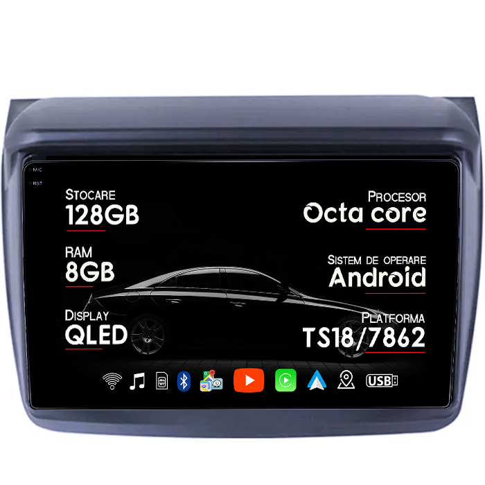 Navigatie dedicata Hyundai Santa Fe 2000-2012, 8GB RAM 128GB ROM, Octacore, Platforma TS18, Android 14, Display QLED 9", Suporta camera 360", DSP, Carplay&Android Auto, SIM 4G, Ventilator Activ [1]