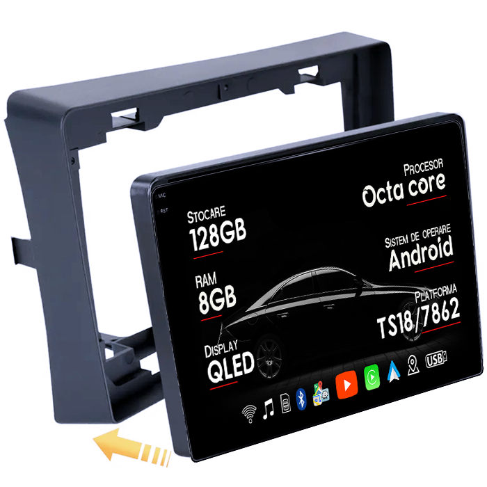 Navigatie dedicata Toyota Camry 2002-2006, 8GB RAM 128GB ROM, Octacore, Platforma TS18, Android 14, Display QLED 9", Suporta camera 360", DSP, Carplay&Android Auto, SIM 4G, Ventilator Activ [1]