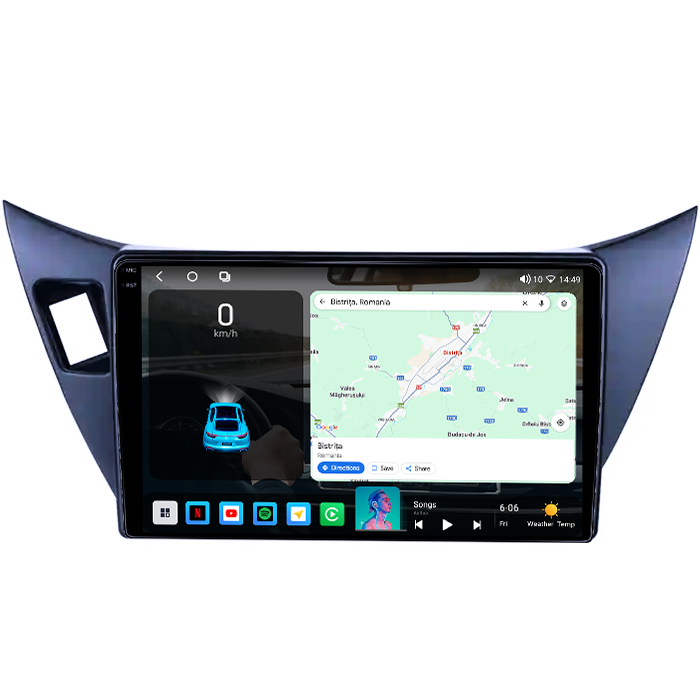 Navigatie dedicata Mitsubishi Lancer 2001-2007, 4GB RAM 64GB ROM, Octacore, Android 14, Display QLED 1K 9", Carplay&Android Auto, SIM 4G, Ventilator Activ [2]