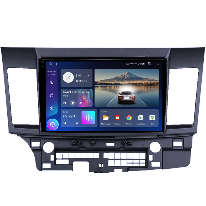 Navigatie dedicata Mitsubishi Lancer 2007-2012, 4GB RAM 64GB ROM, Quad Core, Display 10.1" QLED 1K, Carplay, Android 14, Bluetooth, Magazin Play, Suport Camere AHD [2]