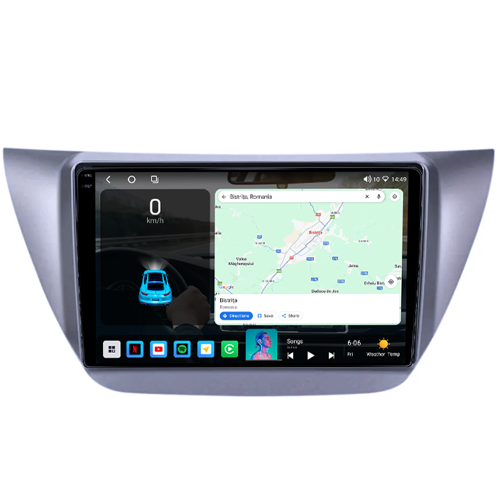 Navigatie dedicata Mitsubishi Lancer IX 2006-2010, 4GB RAM 64GB ROM, Octacore, Android 14, Display QLED 1K 9", Carplay&Android Auto, SIM 4G, Ventilator Activ [2]