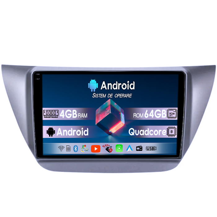 Navigatie dedicata Mitsubishi Lancer IX 2006-2010, 4GB RAM 64GB ROM, Quad Core, Display 9" QLED 1K, Carplay, Android 14, Bluetooth, Magazin Play, Suport Camere AHD [1]