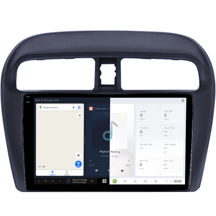 Navigatie dedicata Mitsubishi Mirage Attrage 2012-2018, DUDU3, 4GB RAM 64GB ROM, Octacore, Platforma 8581, Android, Display QLED 10", DSP, Carplay&AndroidAuto [2]