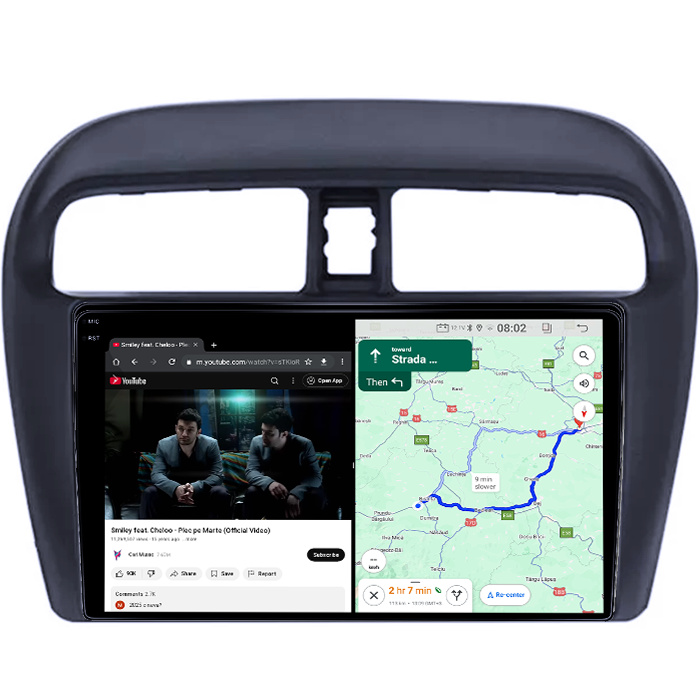 Navigatie dedicata Mitsubishi Mirage Attrage 2012-2018, 4GB RAM 64GB ROM, Quad Core, Display 9" QLED 1K, Carplay, Android 14, Bluetooth, Magazin Play, Suport Camere AHD [4]