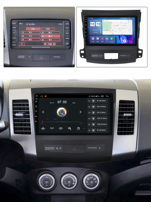 Navigatie dedicata Mitsubishi Outlander 2005-2011, 4 GB RAM 32 ROM, Android 13, Display QLED, 9", DSP, Carplay, Android Auto, Internet, Youtube , Waze , WI-FI , USB , Bluetooth [5]