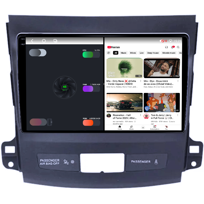 Navigatie dedicata Mitsubishi Outlander 2005-2011, 4GB RAM 64GB ROM, Octacore, Android 14, Display QLED 1K 9", Carplay&Android Auto, SIM 4G, Ventilator Activ [3]