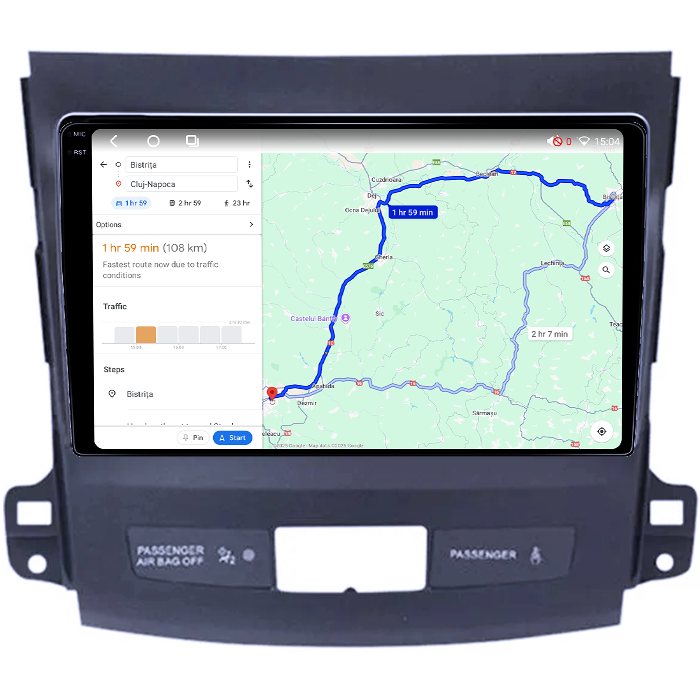 Navigatie dedicata Mitsubishi Outlander 2005-2011, 4GB RAM 64GB ROM, Octacore, Android 14, Display QLED 1K 9", Carplay&Android Auto, SIM 4G, Ventilator Activ [4]