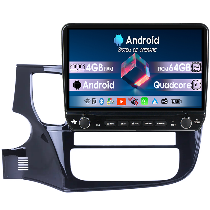Navigatie dedicata Mitsubishi Outlander 2012-2018 Tesla cu butoane rotative model 2024, 4GB RAM 64GB ROM, Procesor Quadcore, Android 14, Display QLED 10", DSP, Carplay&Android Auto [1]