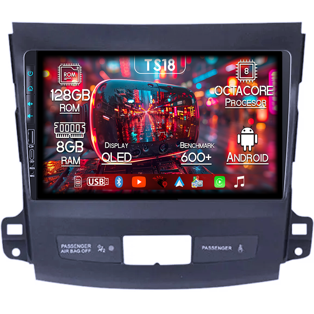 Navigatie dedicata Mitsubishi Outlander 2005-2011, USB&Butoane fizice frontale, Platforma TS18, 9 Inch, 8GB RAM 128GB ROM, Octacore, Android 14, Android Auto&Carplay [1]