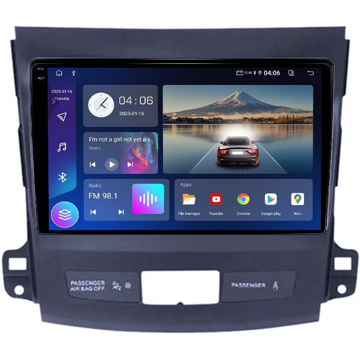 Navigatie dedicata Mitsubishi Outlander 2006-2014, 4GB RAM 64GB ROM, Quad Core, Display 9" QLED 1K, Carplay, Android 14, Bluetooth, Magazin Play, Suport Camere AHD [2]