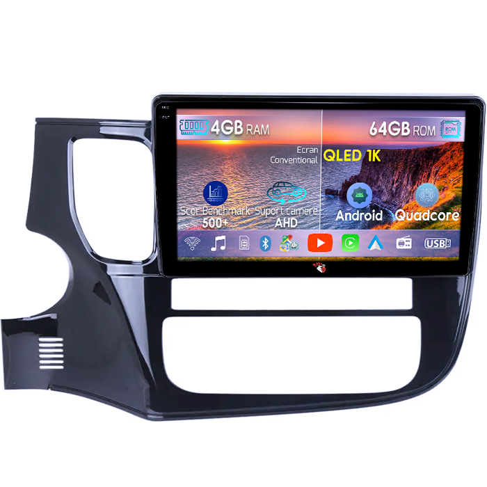 Navigatie dedicata Mitsubishi Outlander 2012-2017, 4GB RAM 64GB ROM, Octacore, Android 14, Display QLED 1K 9", Carplay&Android Auto, SIM 4G, Ventilator Activ [1]