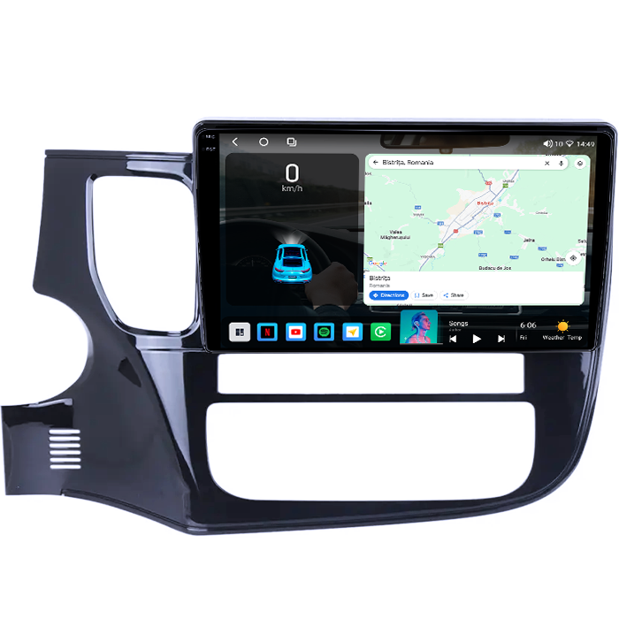 Navigatie dedicata Mitsubishi Outlander 2012-2017, 4GB RAM 64GB ROM, Octacore, Android 14, Display QLED 1K 9", Carplay&Android Auto, SIM 4G, Ventilator Activ [2]