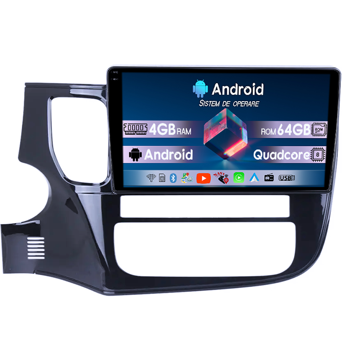 Navigatie dedicata Mitsubishi Outlander 2015-2017, 4GB RAM 64GB ROM, Quad Core, Display 10.2" QLED 1K, Carplay, Android 14, Bluetooth, Magazin Play, Suport Camere AHD [1]
