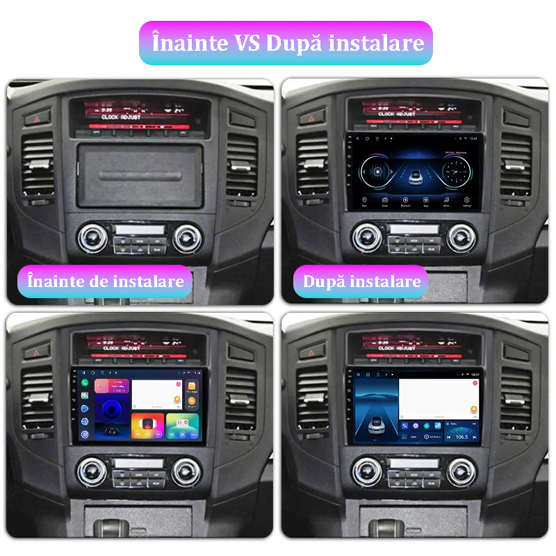 Navigatie dedicata Mitsubishi Pajero 2006-2012, 4GB RAM 64GB ROM, Quadcore, Android 14, Display QLED 1K, 9", DSP, Carplay&Android Auto, , Suport Camere AHD [2]