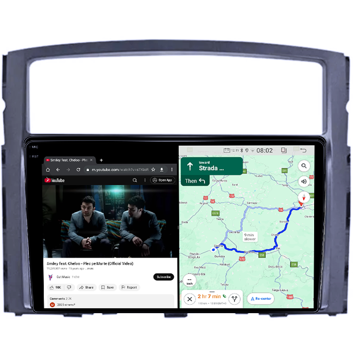 Navigatie dedicata Mitsubishi Pajero 2006-2012, 4GB RAM 64GB ROM, Quadcore, Android 14, Display QLED 1K, 9", DSP, Carplay&Android Auto, , Suport Camere AHD [6]