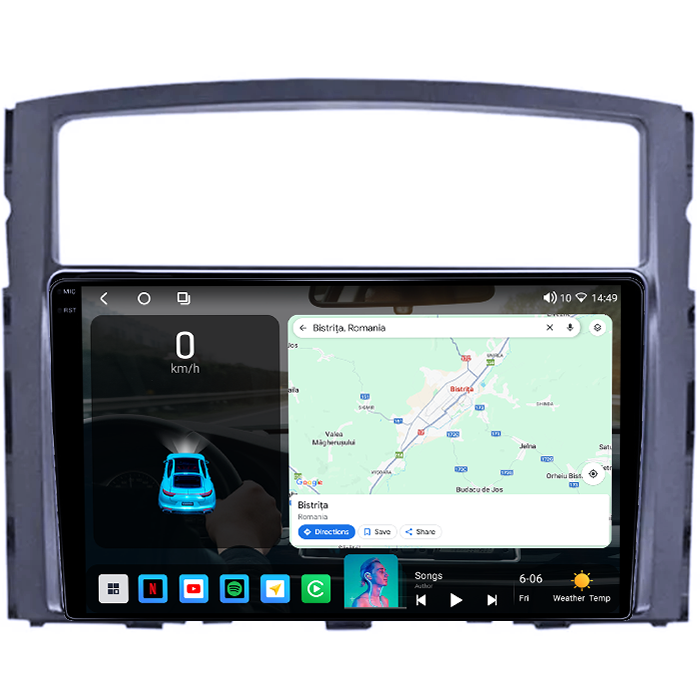 Navigatie dedicata Mitsubishi Pajero 2006-2014, 4GB RAM 64GB ROM, Octacore, Android 14, Display QLED 1K 9", Carplay&Android Auto, SIM 4G, Ventilator Activ [2]